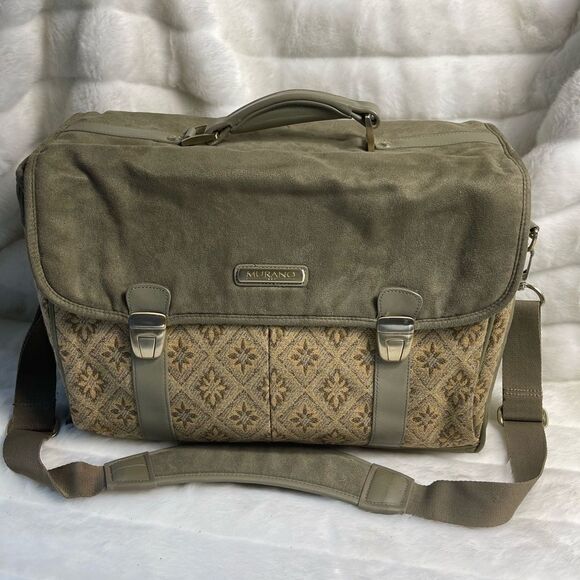 Murano travel weekender bag olive green polyester and beige gold tone hardwares - Picture 2 of 14